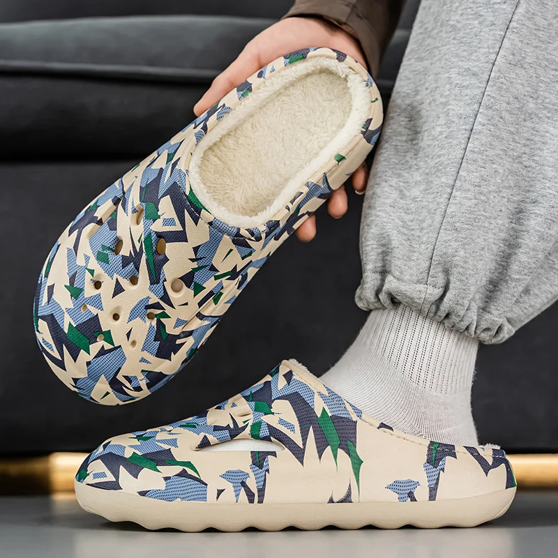 

Хлопковые тапочки для мужчин и женщин, осень и зима, на флисовой подкладке, утолщенные, подходят для использования в помещении и на открытом воздухе, водонепроницаемые,