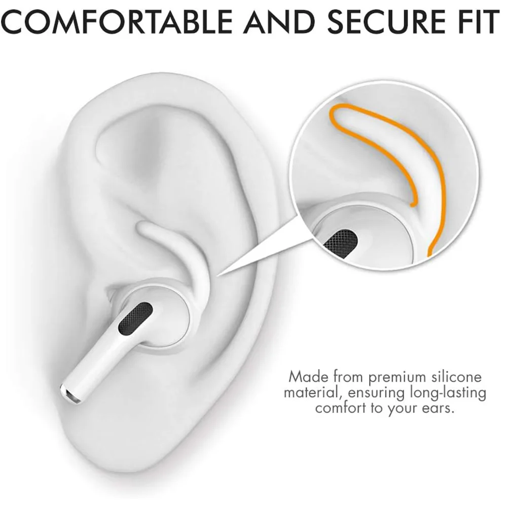 Anti-Slip Silicone Ear Hooks Eartips Sleeve for AirPods Pro 3 Gen Sweatproof Anti-Lost Holder Wireless Earbud Replacement Access