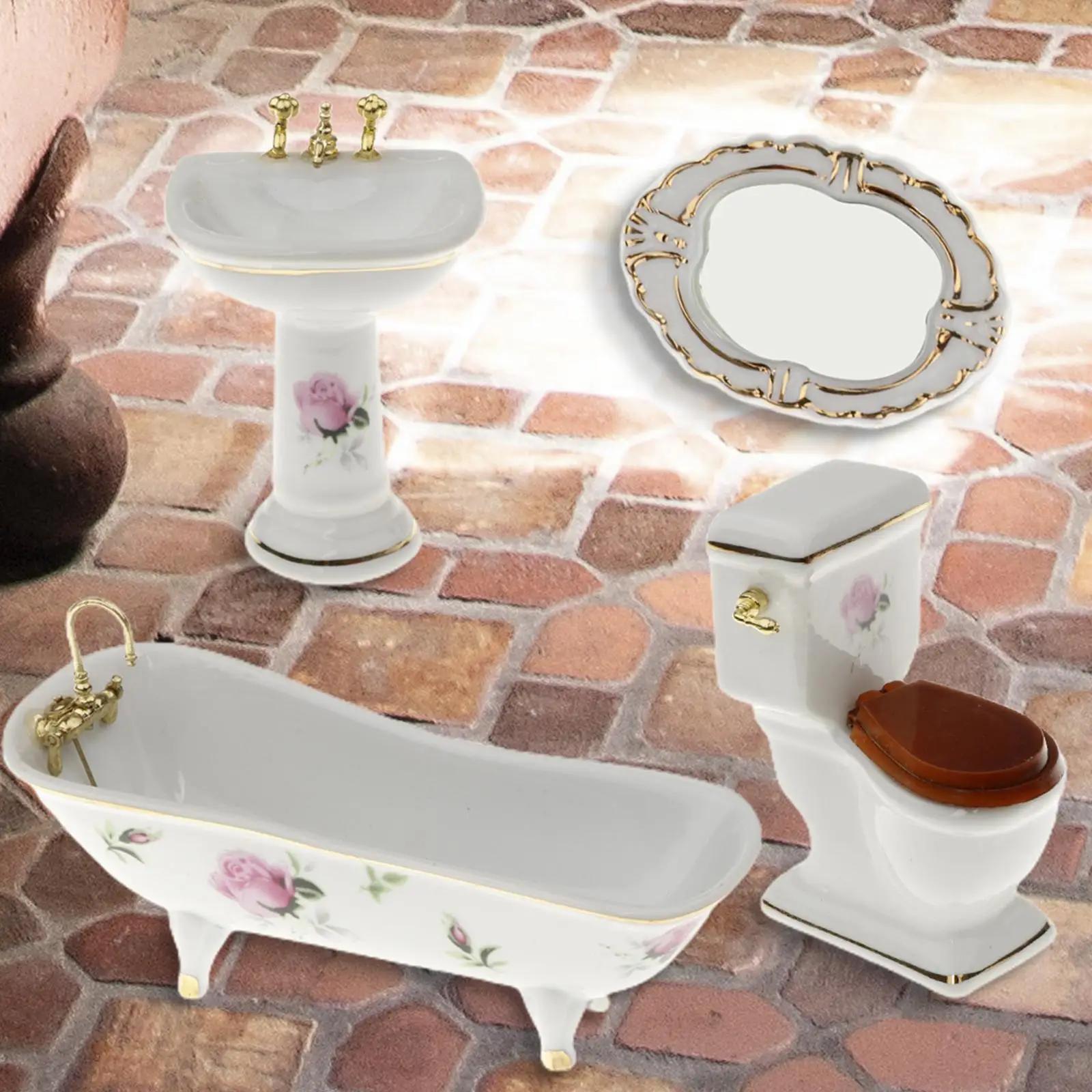 

4x 1:12 Scale Dollhouse Miniatures Porcelain Bathtub Bathroom Furniture Toys