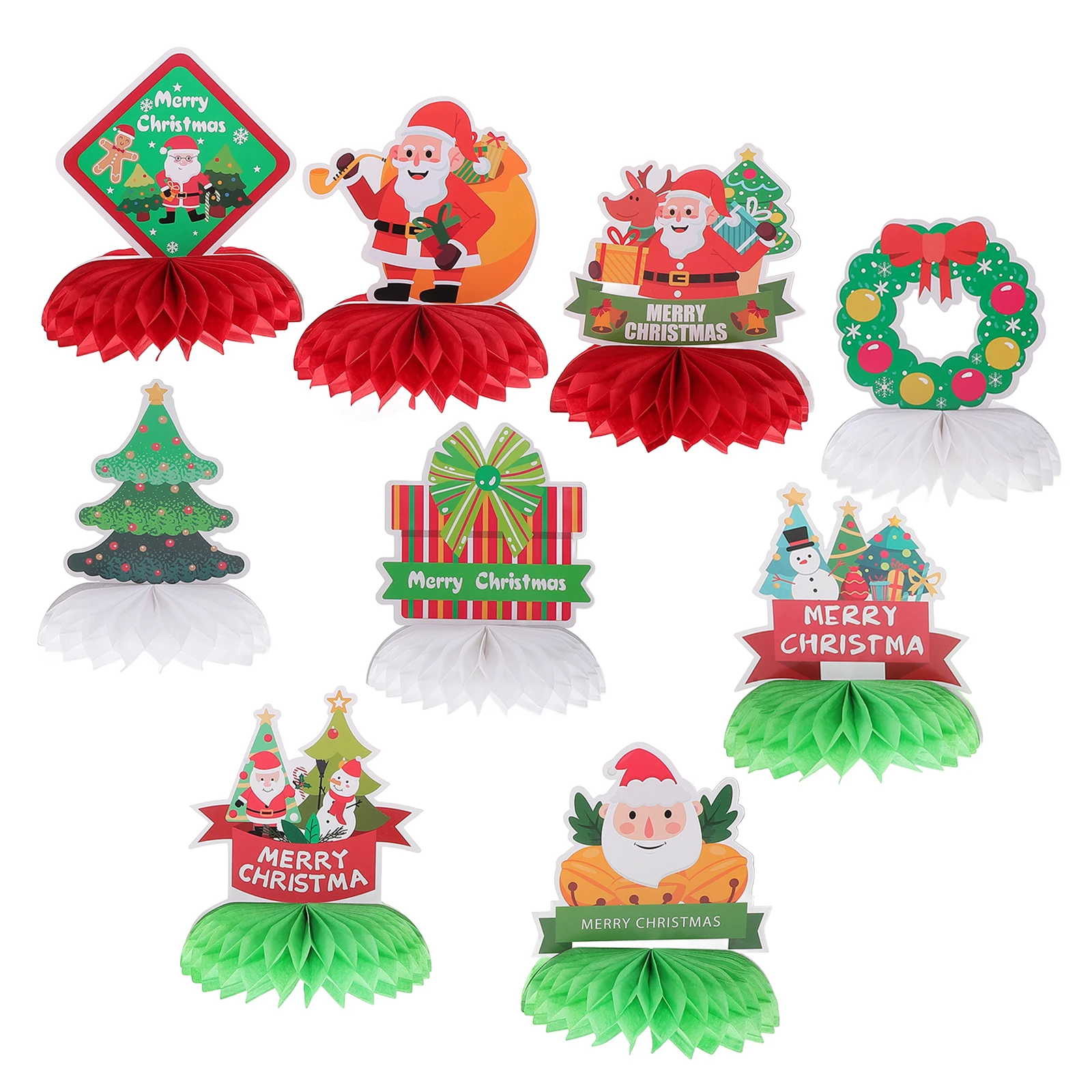 

9 Pcs Honeycomb Centerpiece Christmas Decor Party Supplies Xmas Table Decorations Festive Props Holiday Gatherings