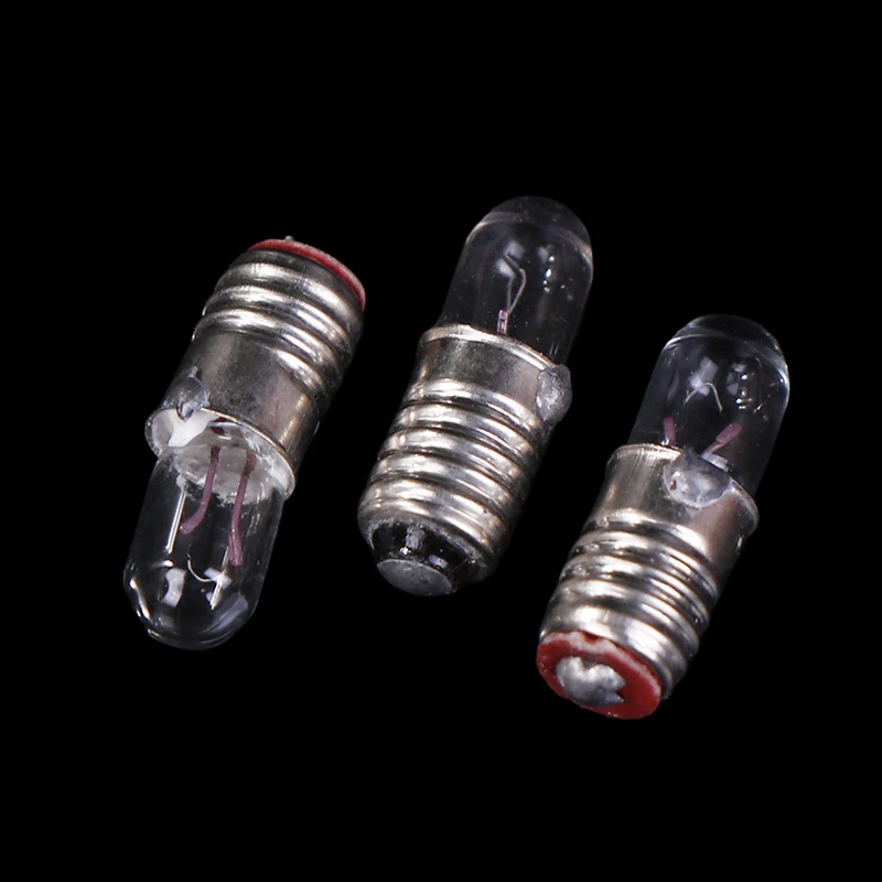 10Pcs Mini Indicator Light Bulbs E5 Light Bulbs 12V 24V 0.1A Small Bulb Signal Lamp Bead E5 Screw Mouth