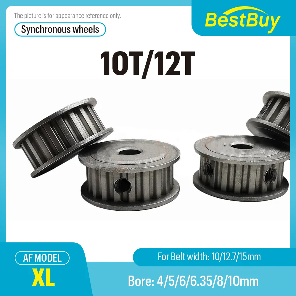 

XL 10T/12 Teeth Synchronous Timing Pulley Bore 4/5/6/6.35/8/10 for Width 10/12.7/15mm Belt XL Timing Pulley AF Type