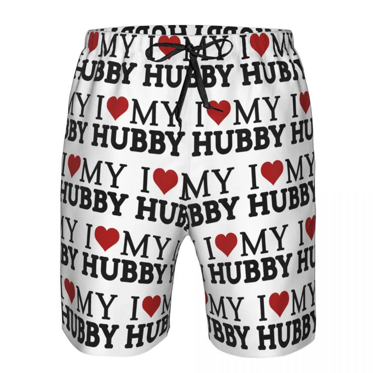 I LOVE MY HUBBY Trunks Beach Board Shorts Casual Quick Dry Swim Summer Men Pants