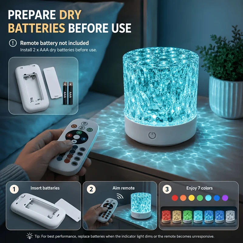 5-in-1 Projektions-Nachtlicht, 7-Farben-Wechselnde LED-Stimmungslampe mit Fernbedienung für Schlafzimmerdekoration, Kinderzimmer, Geschenke für Frauen und Mädchen – Detail 7
