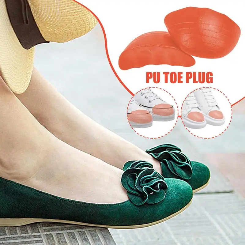 1 Pair Shoe Filler Inserts Soft PU Foam Toe Protector Fillers Pain Relief High Heel Filler Insoles Forefoot Toe Plug Cushion