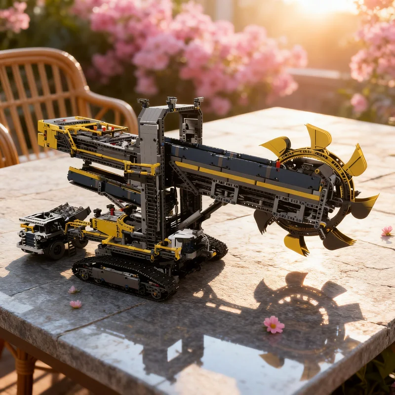 3944pcs MOC Technical Smooth Bucket Wheel Excavator Model Building Blocks Art Display Brick Assemble 3D Creative Birthday Idea