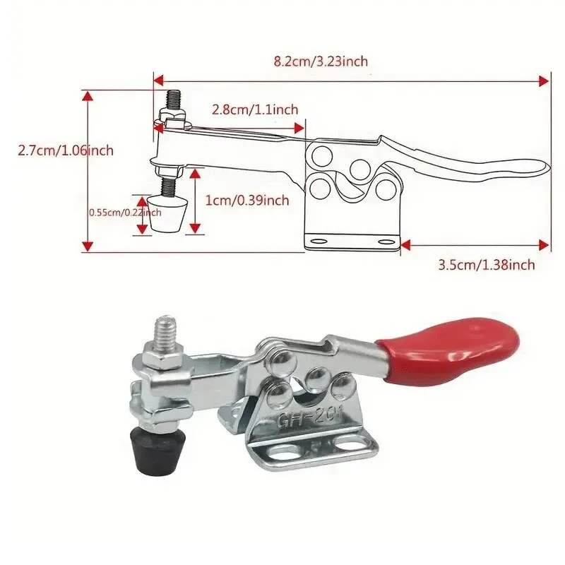 4PCS Horizontal Quick Clamp Workholding Clamp Chuck 201 Woodworking Engraving Machine Compressor