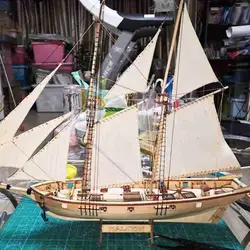 1 Set Sailboat Toys Assembling Building Kits Ship Model Assembled Model Wood Kit Wooden DIY Crafts WoodenSailing P7H1