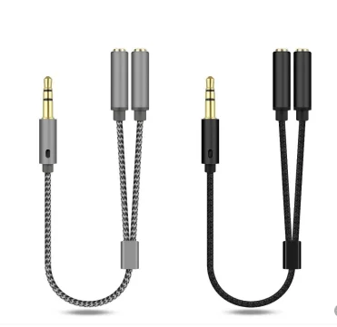 Divisor de Audio Y Jack de 3,5mm, 1 macho a 2 hembra M/F, adaptador de conector de auriculares estéreo de 3,5mm, accesorios para