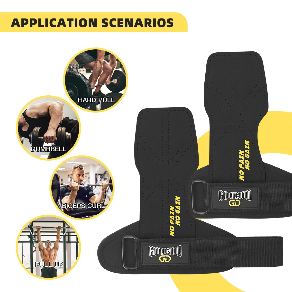 2PC/1PAIR GOUNOD Gym Grip Cowhide Palm Protector Weightlifting Gymnastics Exercise Glove Grip Fitness Training Equipment