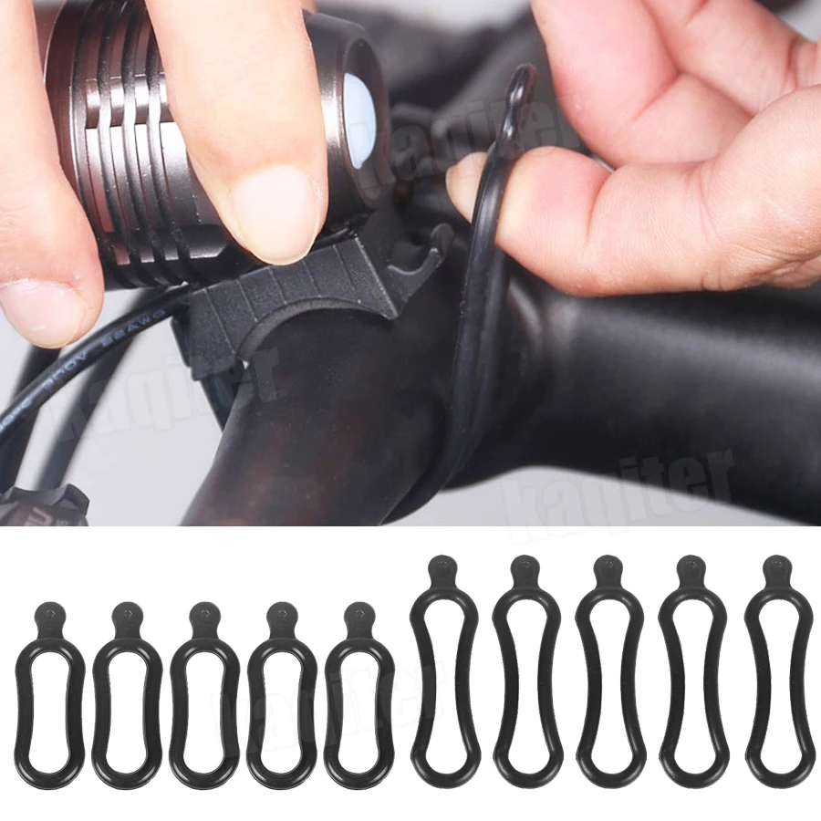 

10pcs Gel Band for Bicycle Headlight Rear Lamp Handlebar Post Mount LED Light Torch Holder Bungee Stretch Rubber Straps