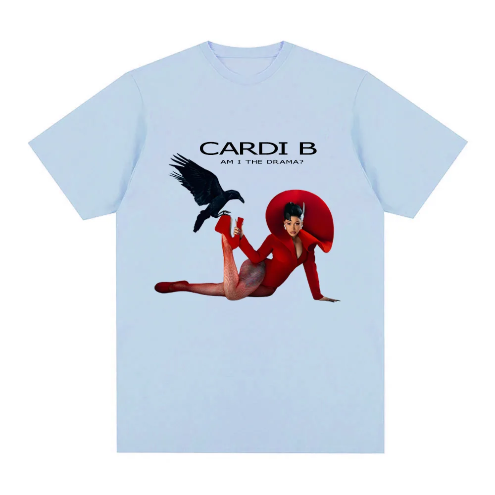 Koszulka Cardi B - Am I the Drama Funko Pop Harajuku Gothic T-shirt Krótki Rękaw Damska/Męska Casual 100% Bawełna Okrągły Dekolt