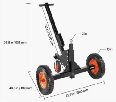 600 Lb  Capacity Trailer Dolly,Trailer Mover Pull Small Trailer