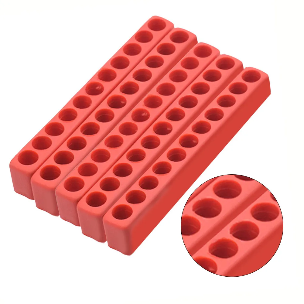 5Pcs Bit Holder 11 Hole 1/4 Hex Shank Screwdriver Plastic Screwdriver Storage  Hexagonal Handle Storage Bar Save Tool