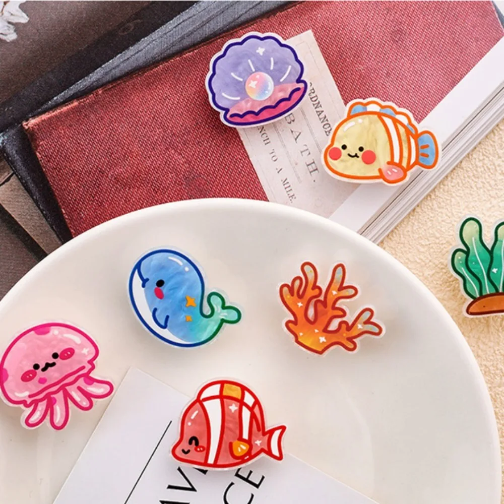 

Korean Acrylic Ocean Fish Hairpin Cute Animal Hair Clip Jellyfish Seaweed Coral Clownfish Duckbill Clips Creative Barrettes