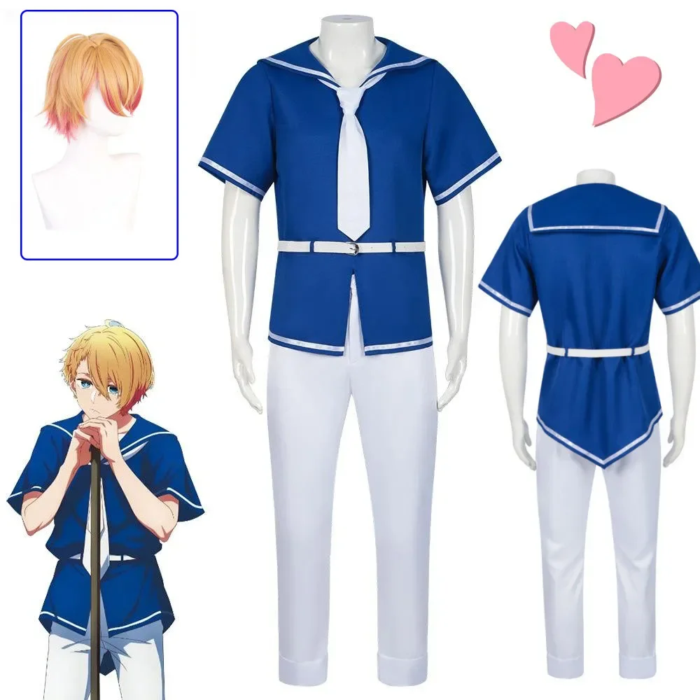 Anime Oshi No Ko Hoshino Akuamarin Cosplay Costume School Uniform Aqua Wig Halloween Role Play Outfit Men Boy Summer Clothing