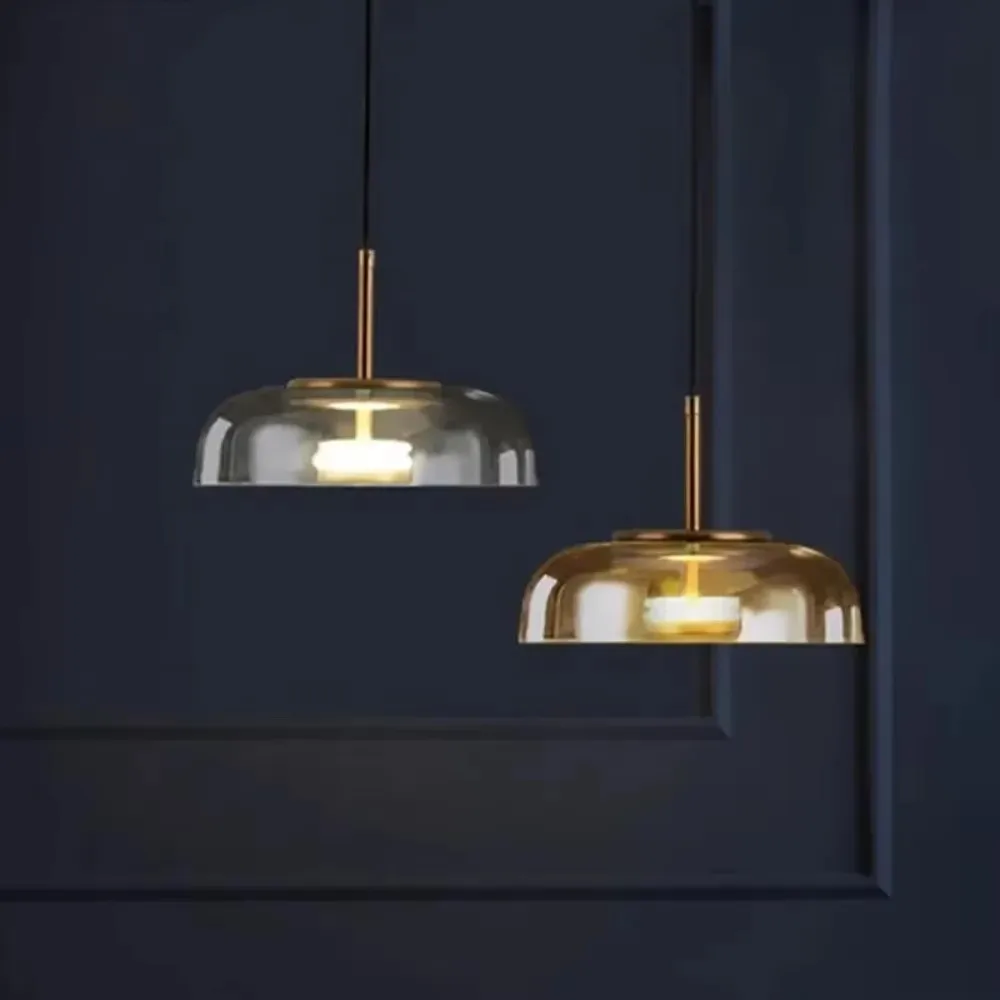 الشمال رئيس واحد قلادة ضوء الزجاج الحديث غرفة الطعام ضوء لمطعم بار السرير إضاءة شخصية 2026