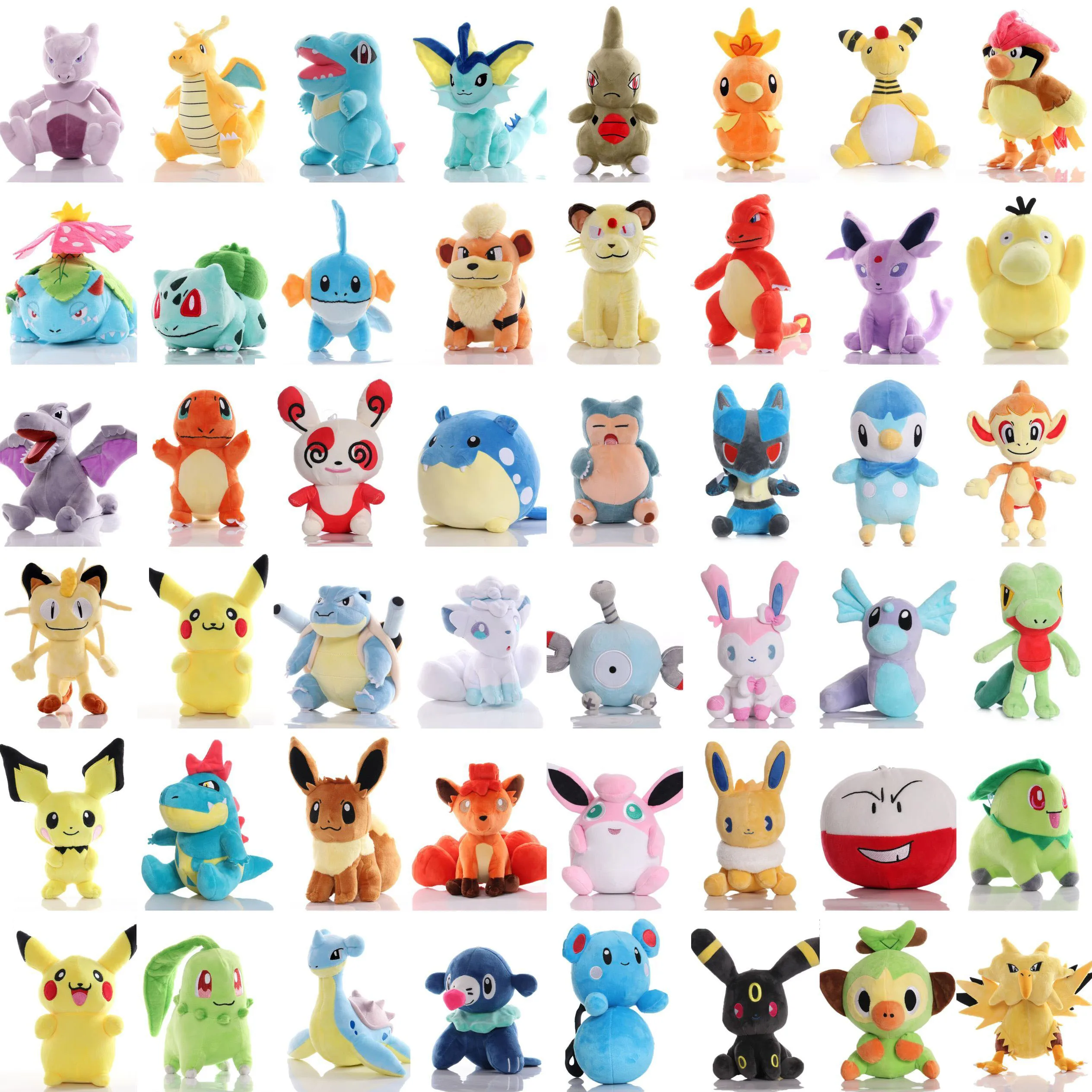 Pikachu Peluche Toys Pokemon Plush Mewtwo Squirtle Dragonite  Bulbasaur Peluche Charizard Gengar Stuffed Doll Kawaii Pikachu Toy