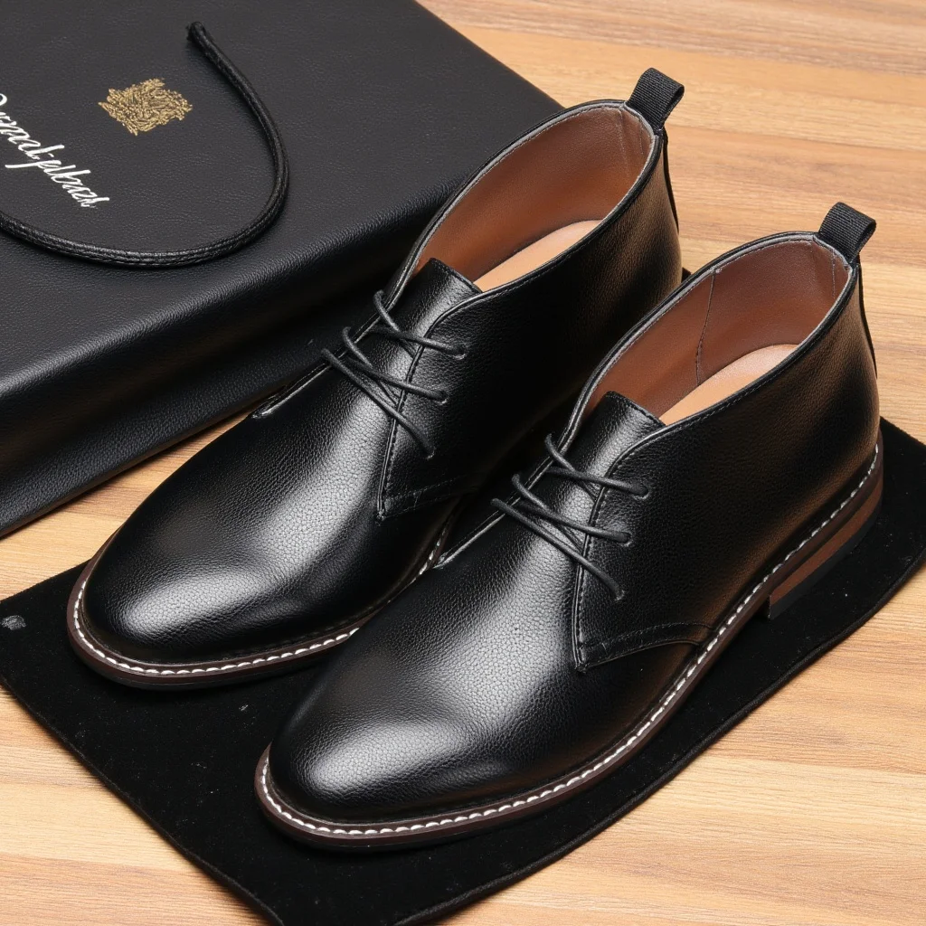 

Black Men Desert Boots Size 8-13 Retro American style Men Ankle Boots