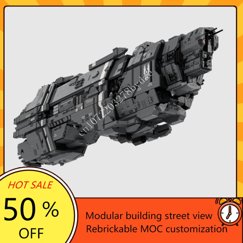 6585PCS Marathon Class Heavy Cruiser UNSC Leviathan Space War Military MOC SpaceShip Battle Custom Puzzles DIY Assembly Toy Gift