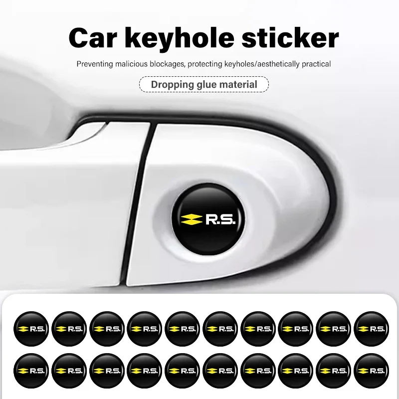 Pegatinas para coche, 8 unidades, pegatinas para cerradura de puerta de coche, pegatinas protectoras para el núcleo de la cerradura, para Renault Clio Arkana Captur Twingo Talisman RS Loga