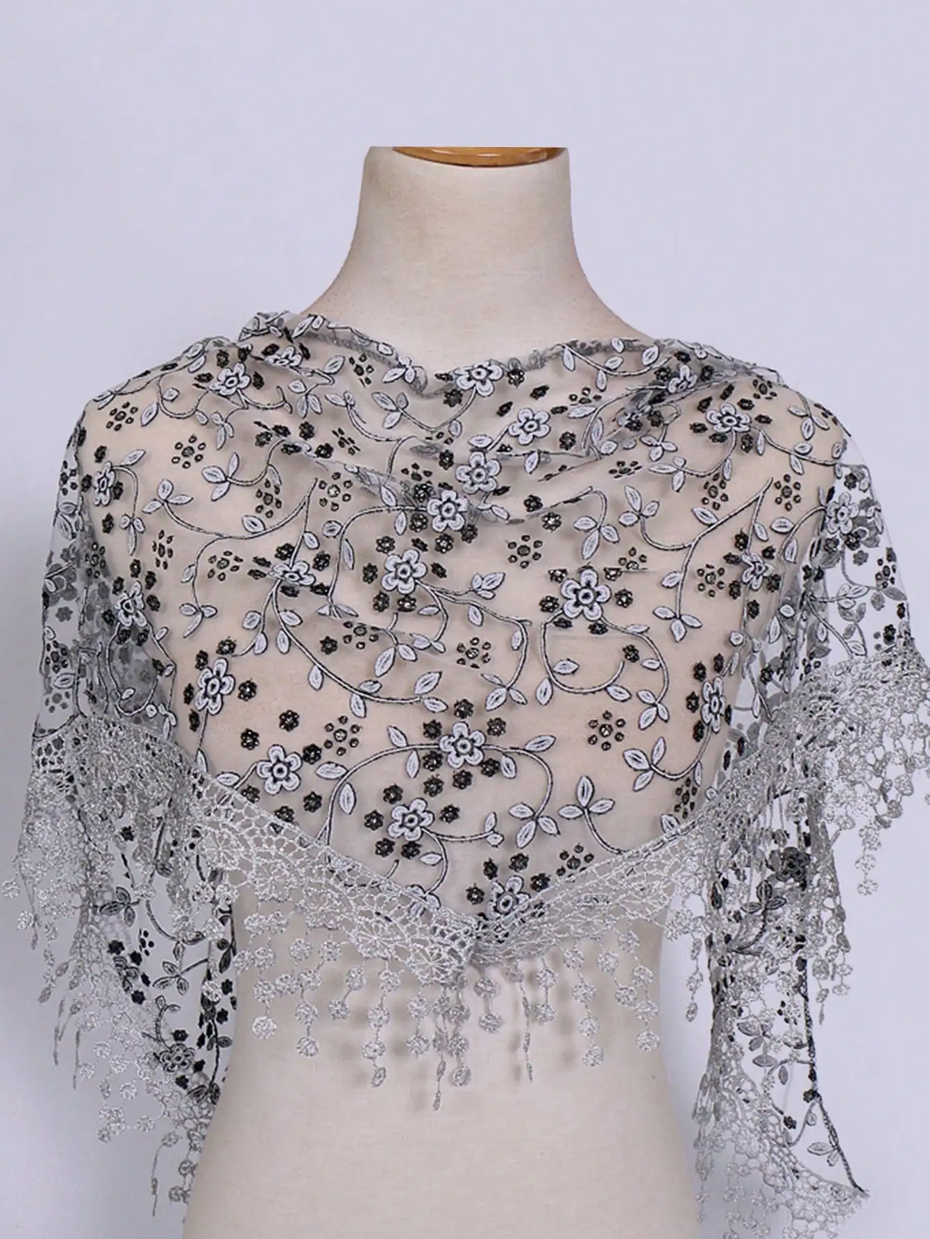 Floral Lace Scarf & Headscarf Set