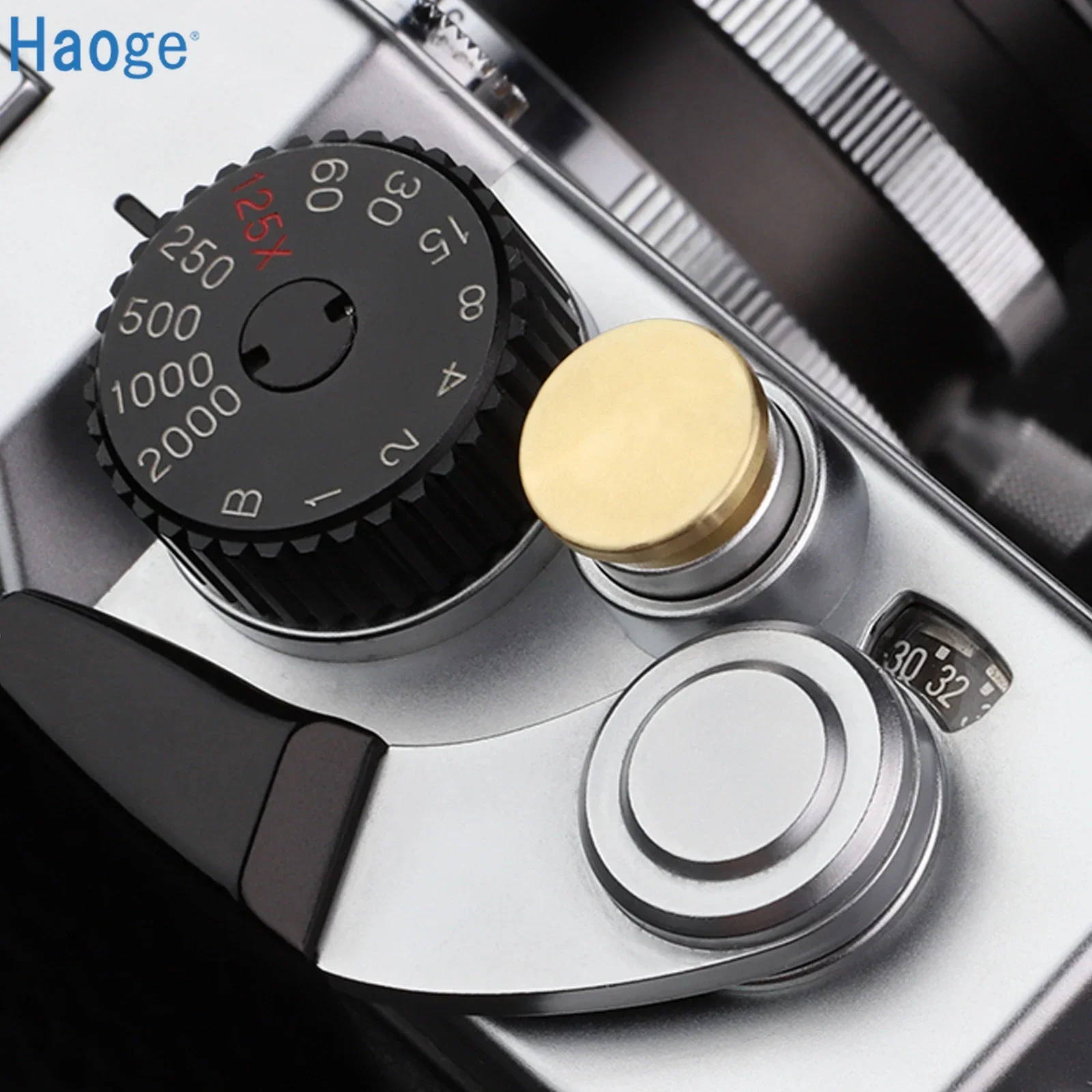 Haoge Pulsante di rilascio dell'otturatore della fotocamera per Leica Q3 43/q3/D-LUX8/M9 / M10 / M-10P / M9-P / M Tipo 240/m262 Superficie convessa dorata
