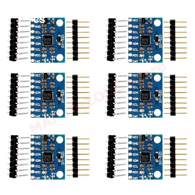 6Pcs GY-521 MPU-6050 MPU6050 Modul Kit,6 DOF MPU-6050 3 Axis Beschleunigungsmesser-technologie Gyroskop Sensor Modul 16Bit für Raspberry Pi