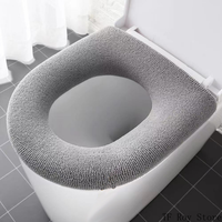 Pure Color Toilet Seat Cushion Pad Universal Soft Warm Washable Toilet Seat Cover Closestool Mat Bathroom Toilet Accessories