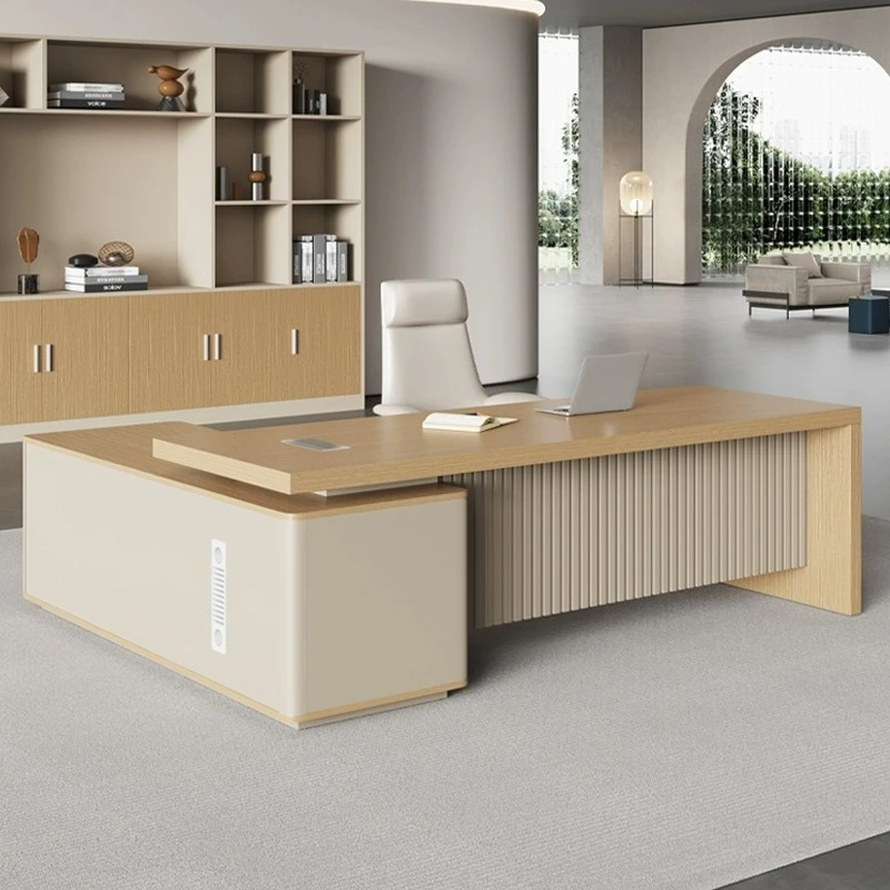 Boss office table and chair combination manager table and chair fashion light luxury paint supervisor table