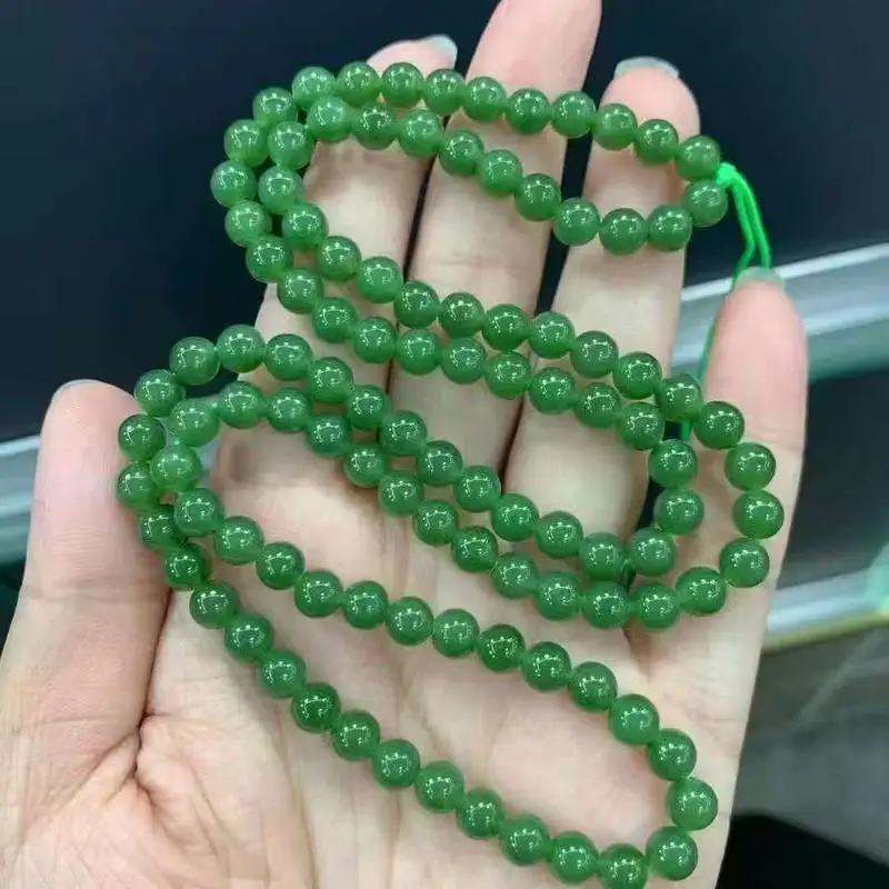 Natural Jade And Hotan Jasper 108 Bead Multi-Loop Bracelet Necklace