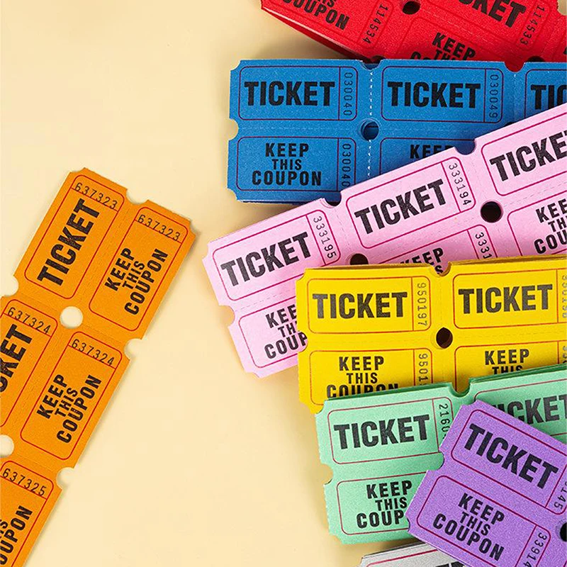 100 Stück Lotterie-Tickets für das Klassenzimmer, Lotterie-Rolle mit einzelnen Papieretiketten, Getränkeveranstaltungen, Verlosungskarten, Feier-Event-Tickets – Detail 11