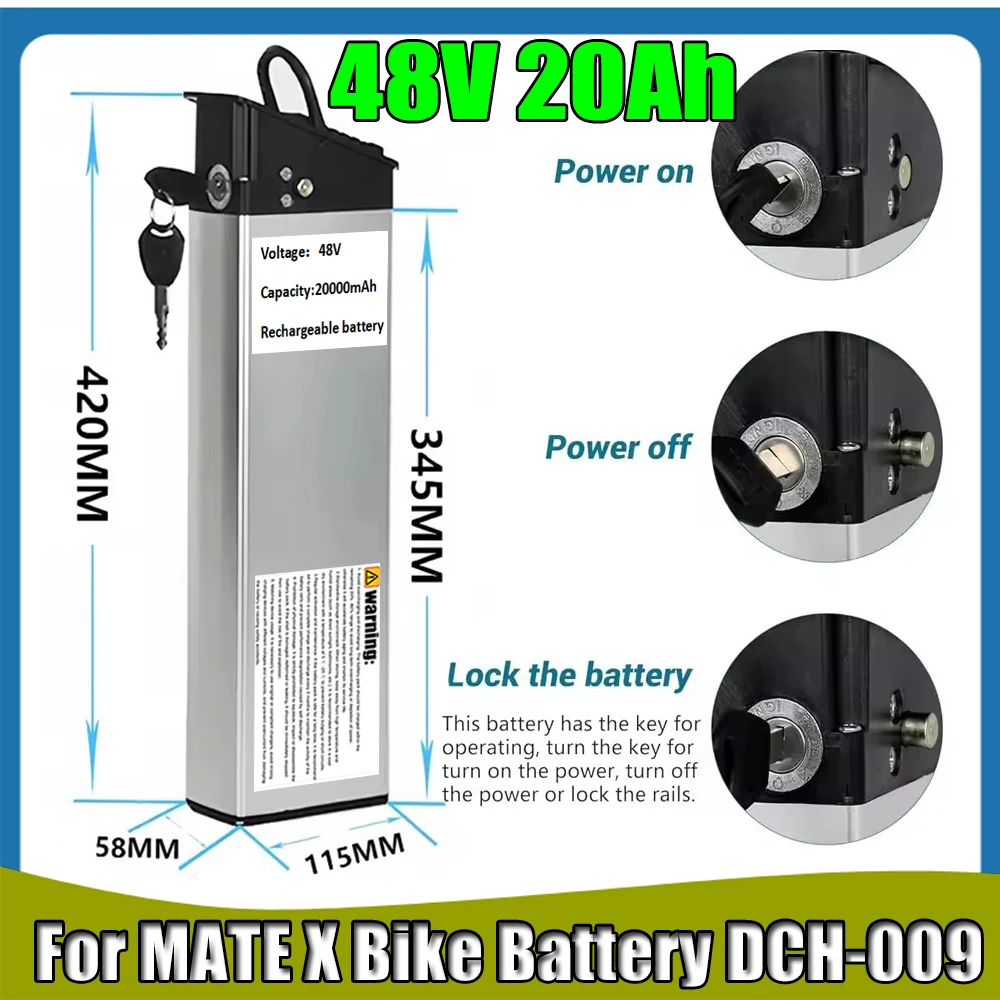 New Upgrade 48V 20Ah Battery for Engwe EP-2 Pro Engine Pro MATE X, DCH-009 Replacement Battery with Extended Range