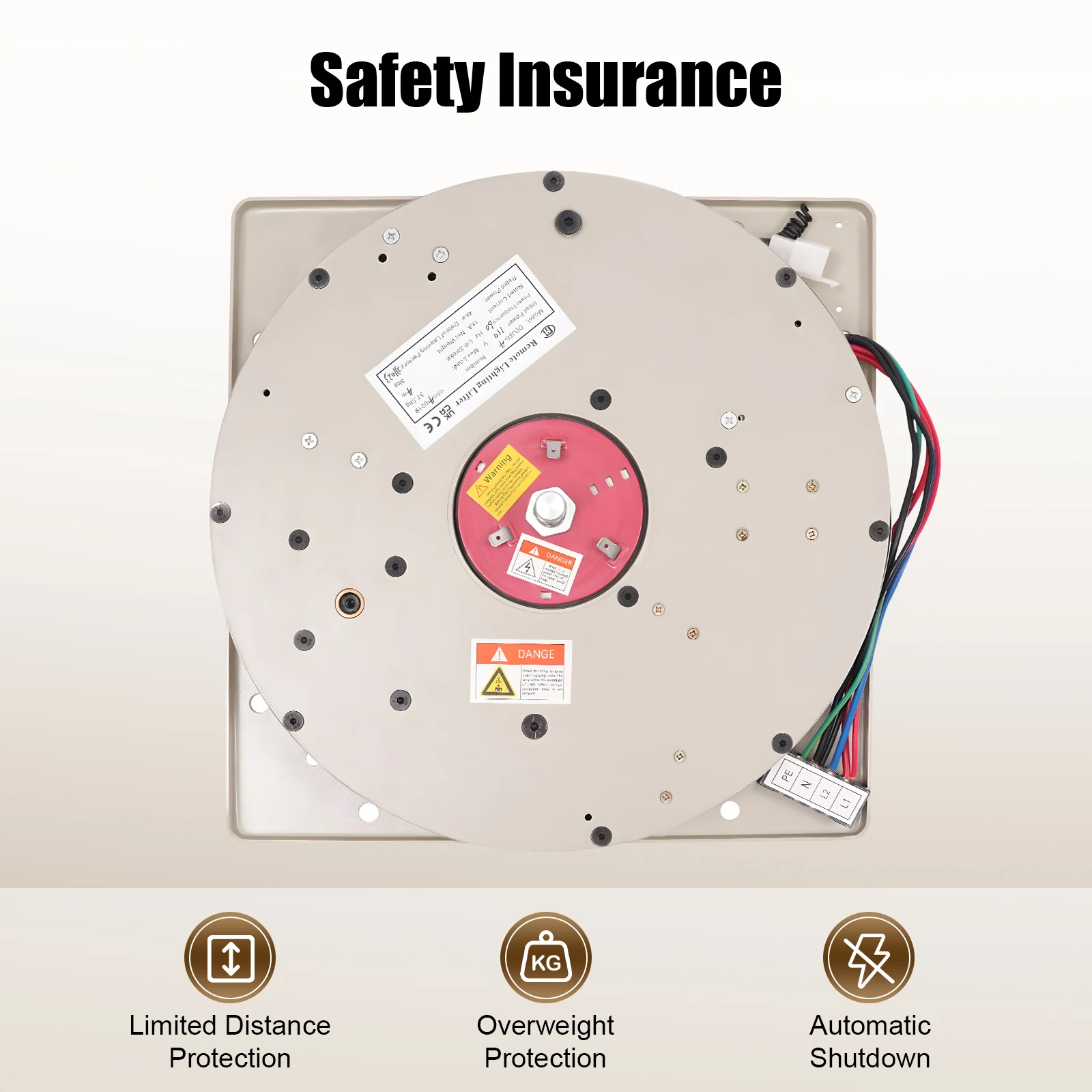 

110LBS Electric Chandelier Hoist, 2-in-1 Control Wall Switch/Remote Control for Villa Living Room Duplex Hotel Lobby Exhibition