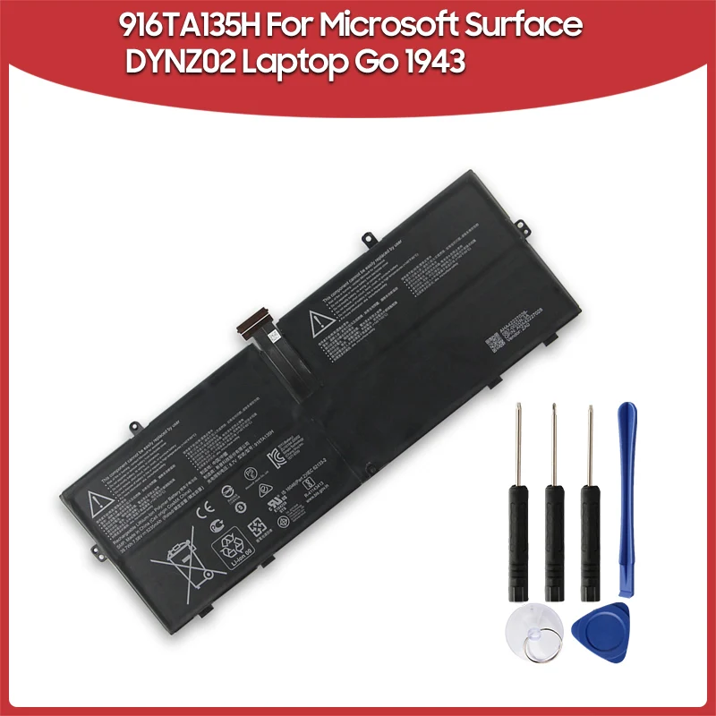 

Replacement Battery 39.7Wh 7.58V 916TA135H For Microsoft Surface DYNZ02 Laptop Go 1943 Rechargable Batteries