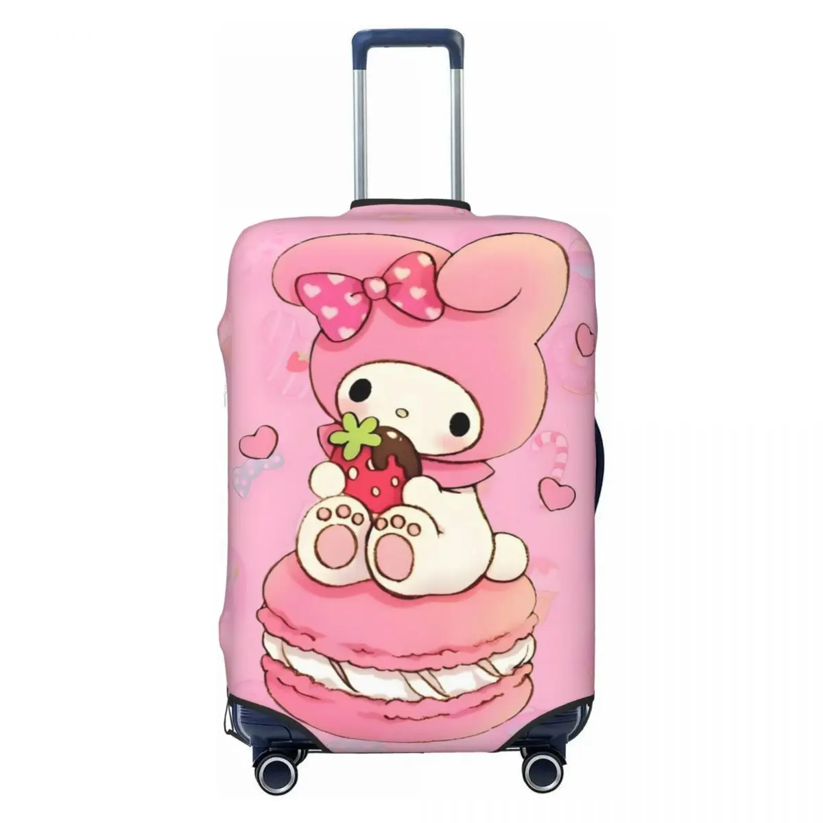 

Пользовательские чехлы для багажа с розовой мелодией, моющиеся классические чехлы для дорожных чемоданов в стиле аниме с героями мультфильмов