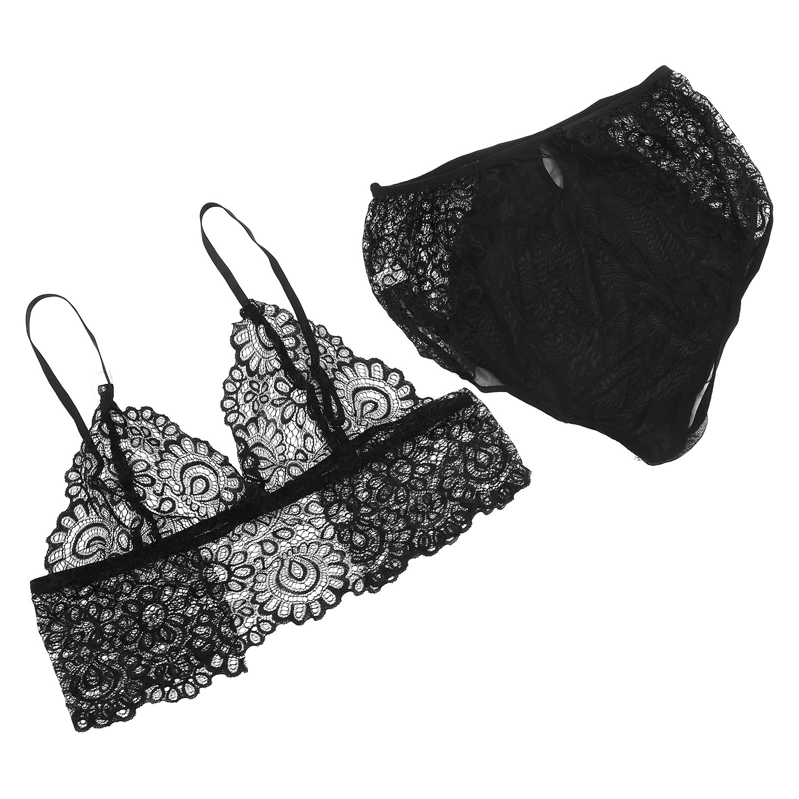 

1Set Lace Lingerie Charming Female Bra and Panty Set Skin Friendly Adjustable Straps Perfect for Valentine Birthday Honeymoon