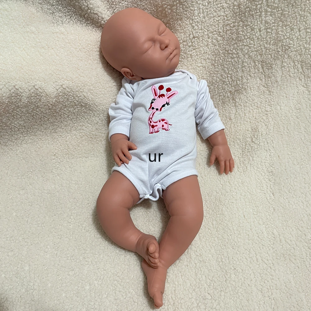 55cm Weighted Full Silicone Reborn Baby Girl Cuddly Lifelike Unpainted Solid Newborn Doll for Painter Collector Kids Toy Gifts