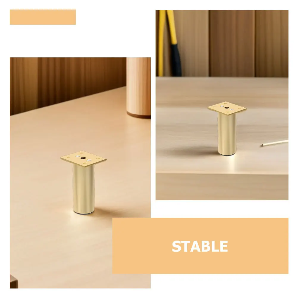 Pernas ajustáveis para móveis, 4 unidades, liga de alumínio, pés de substituição para sofá, cama, mesa, armário, cadeira, redondo, suporte diy, resistente