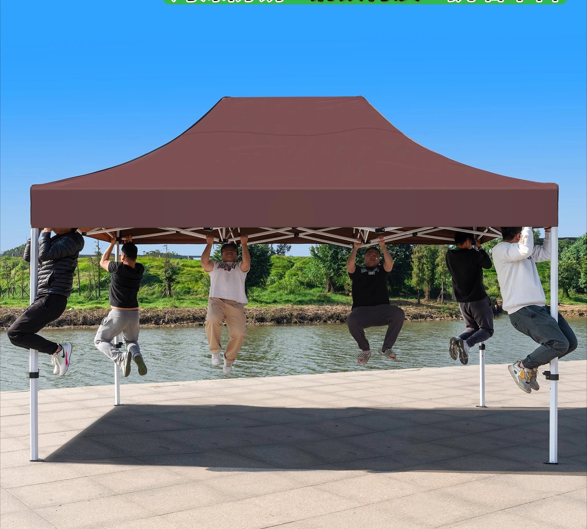 

Four-legged rainproof tent for outdoor stall awning Large umbrella at four corners Telescopic thickened folding