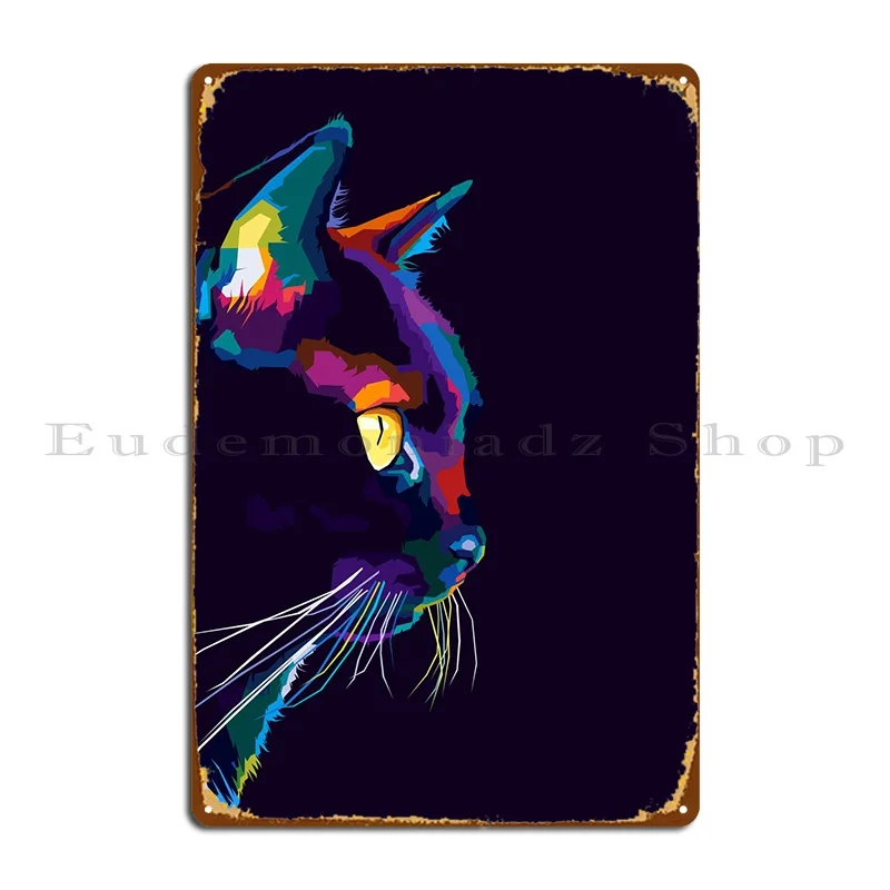 

Cat Colorful Pop Art Metal Plaque Poster Printing Poster Cave PaintingWall Plaque Tin Sign Poster