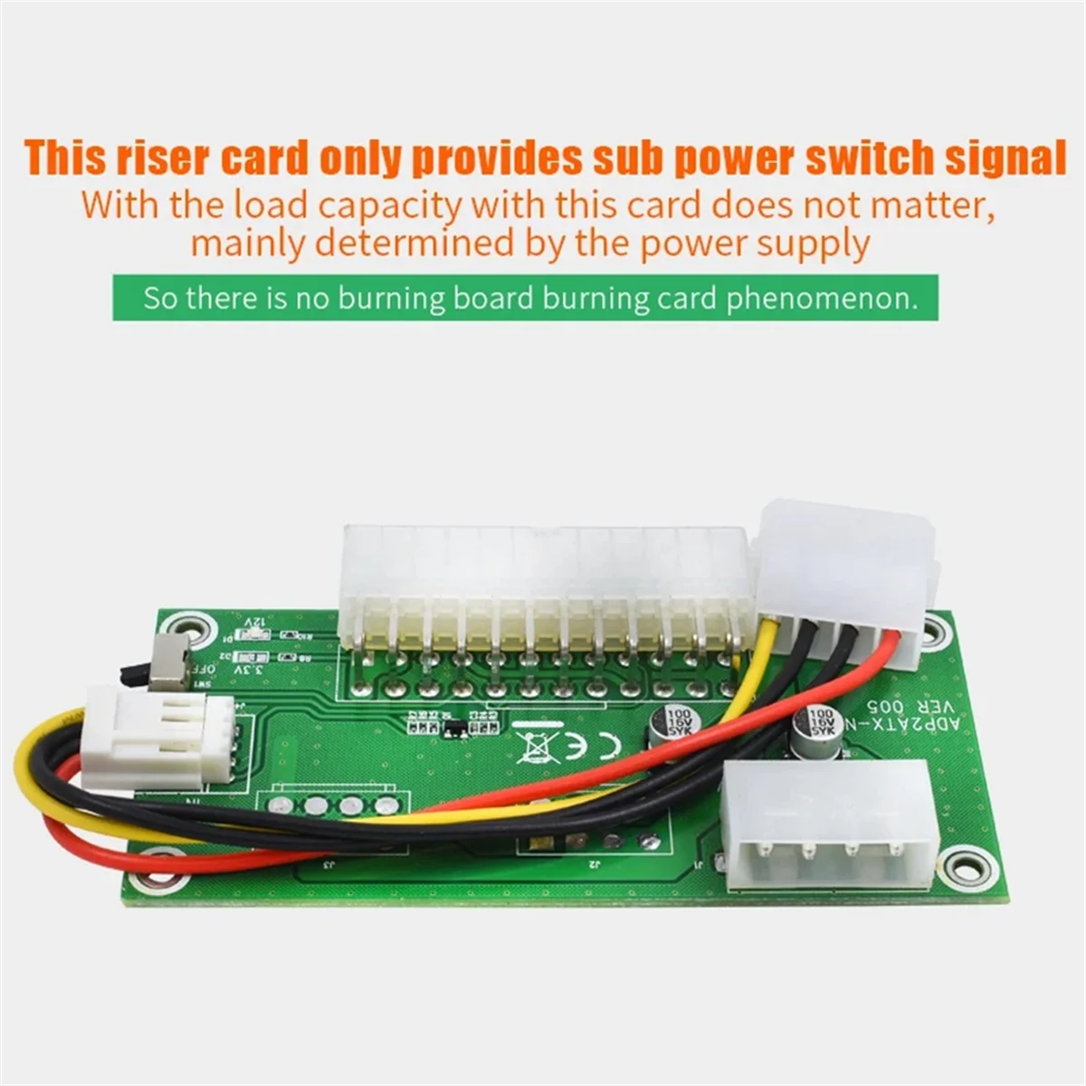 Hot Sale Dual PSU Riser Card 24PIN to 4PIN Power Supply Starter Board Adapter ADD2PSU Cord Converter for BTC Miner Mining