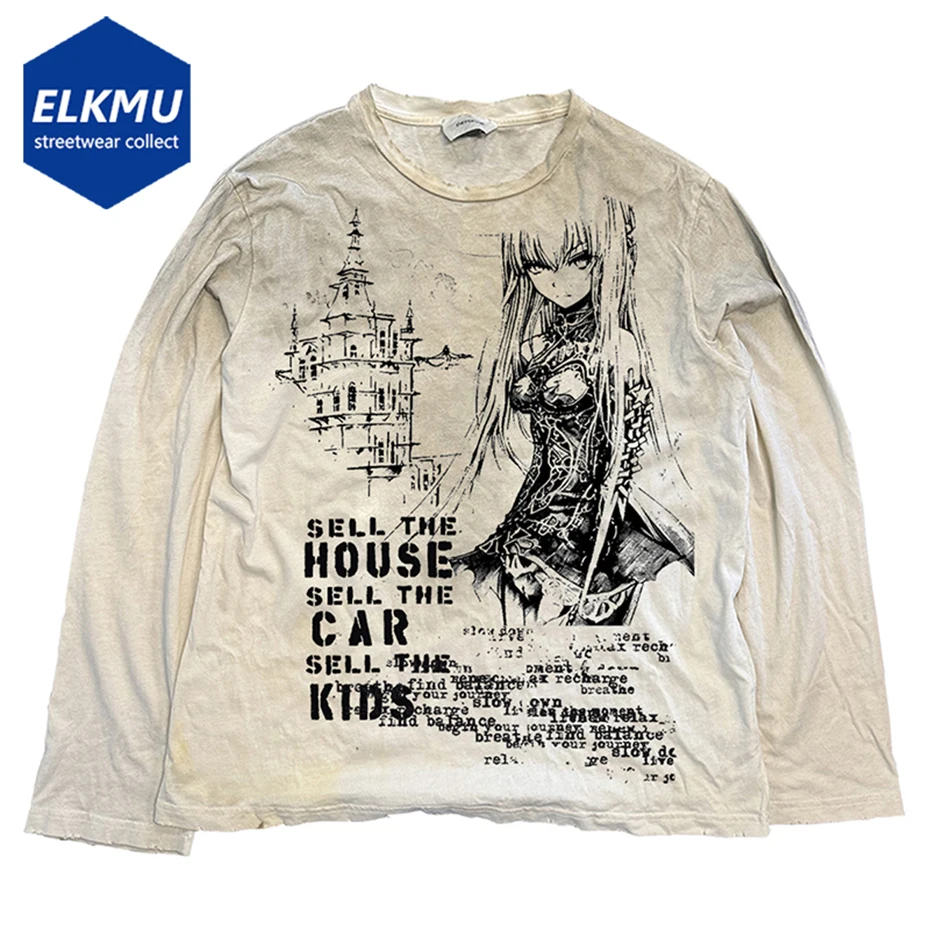 

Gothic Punk T Shirts Lolita Girl Graphic Vintage Long Sleeve T-shirt Streetwear Harajuku Oversized Tshirt Tee Tops