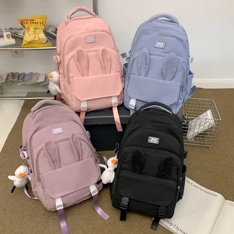 2023 New Women's Backpack Fashion High Quality Lightweight Girls' Backpack Small Fresh Solid Color Versatile Student Backpack