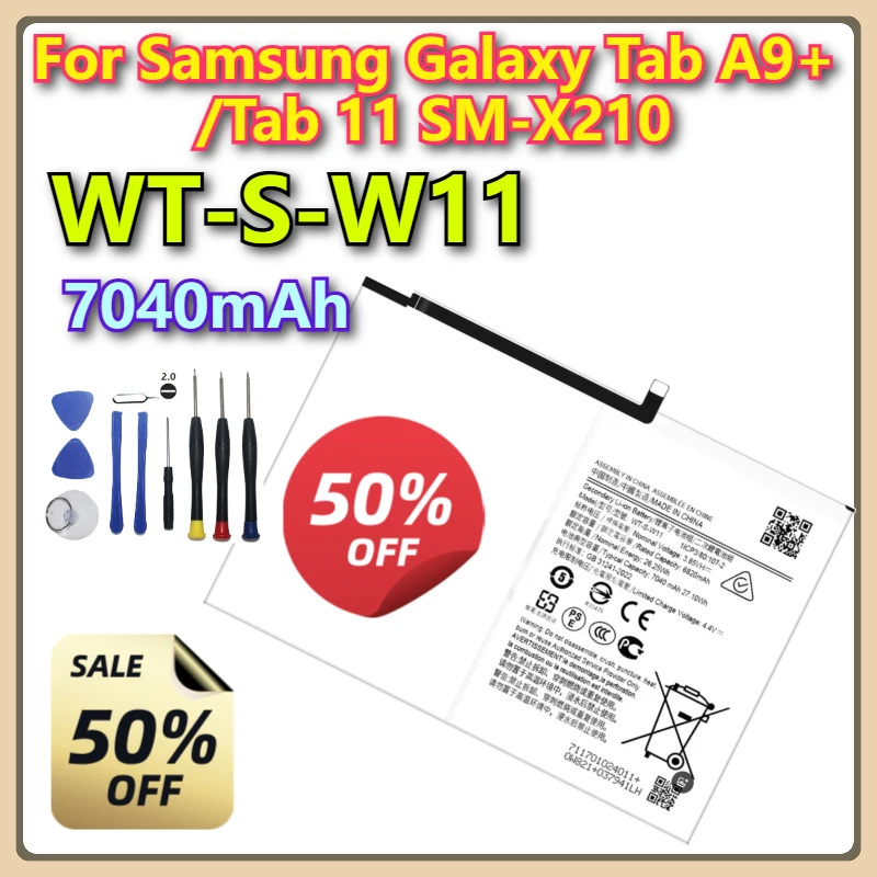 

WT-S-W11 7040mAh Brand New Replacement Battery For Samsung Galaxy Tab A9+ /Tab 11 SM-X210 Tablet Batteries + Tools