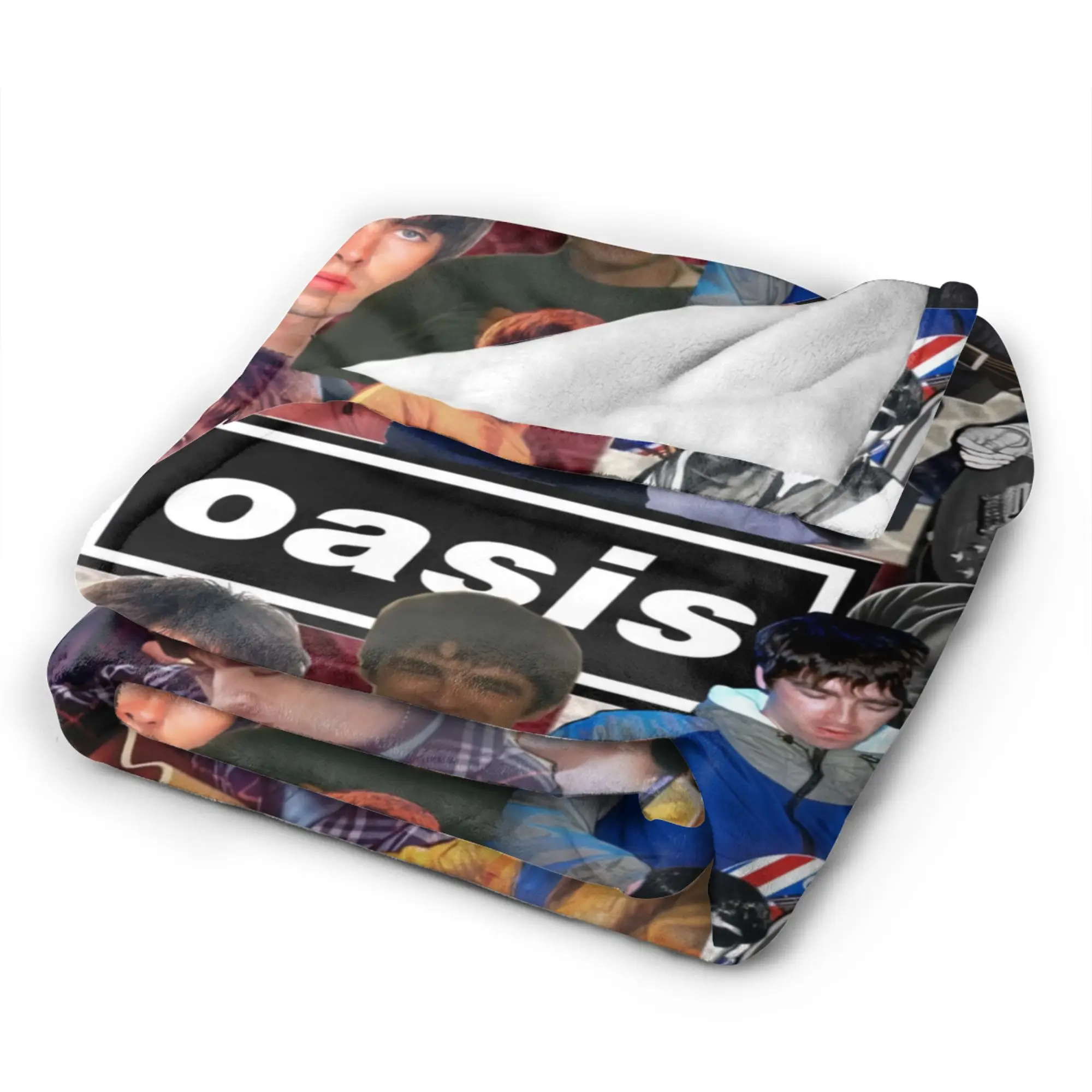 O-Oasis Rock Band Plush Blanket Students  Flannel Throw Blanket For Outdoor Warm Soft Custom Quality Bedspread Birthday Present