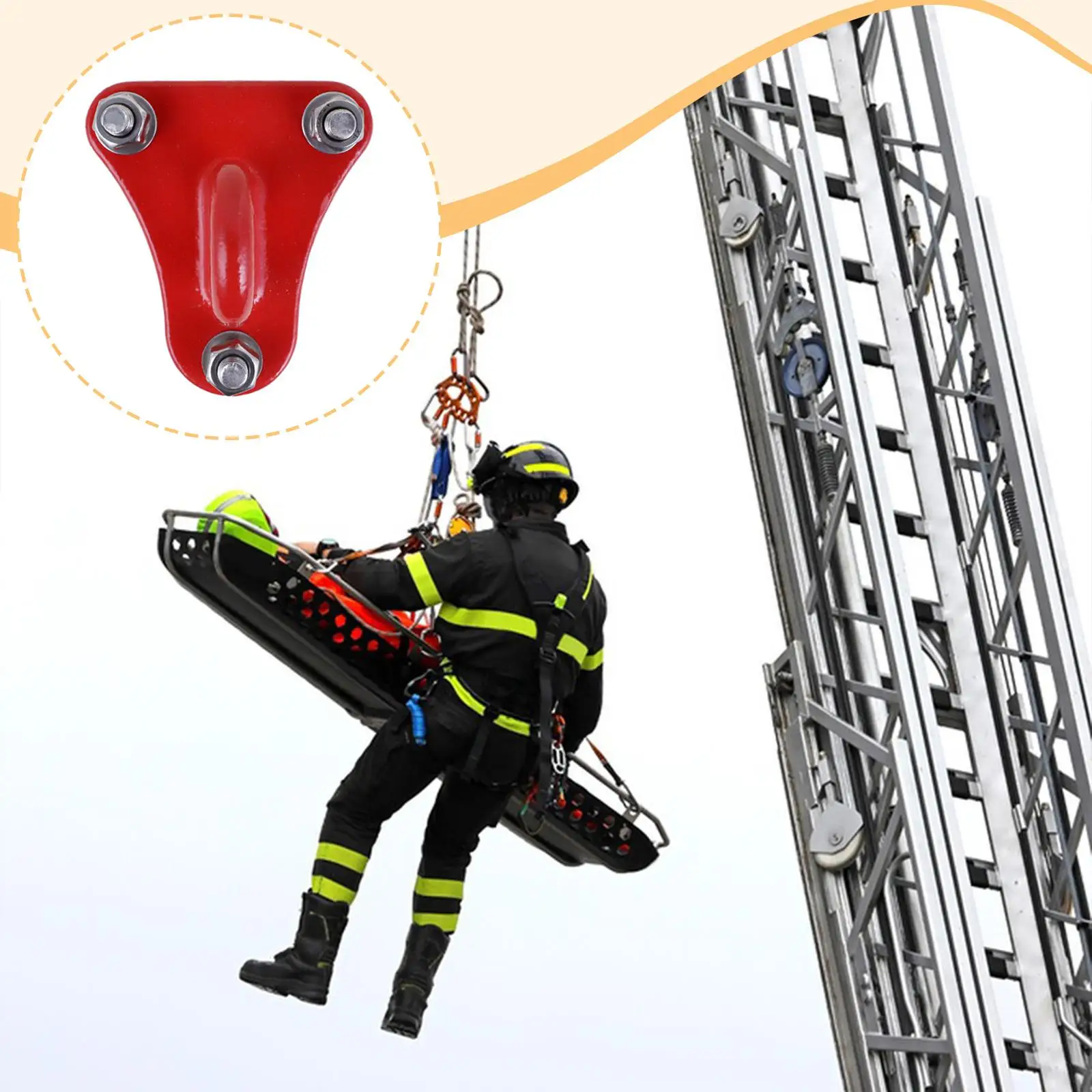 Ancla del dispositivo de sujeción de cuerdas de Escape para entrenamiento de escalada, alta resistencia, resistente, soporte de tornillo de roca de seguridad de engranaje rojo, equipo