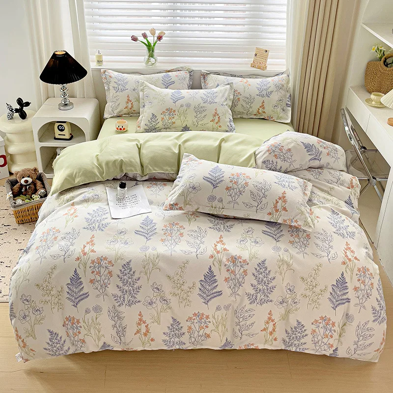 

Summer and Winter Blanket, Home Textile Water Wash 3/4 Pieces Bedding Set, Large Sheet Bed Bed Sheets and Pillowcases Bed Set