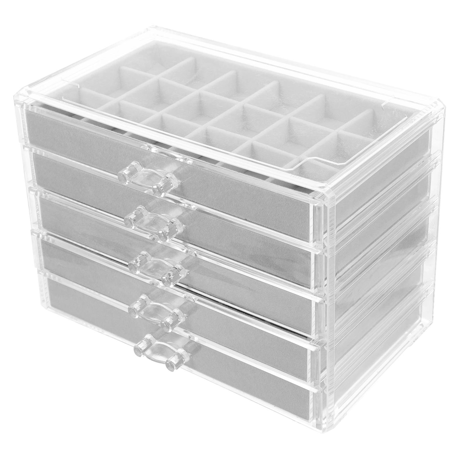 

Rock Display Cabinet Clear Acrylic Collection Box Divided Compartments Multi Drawers Storage Organizer for Crystal Seashell Car