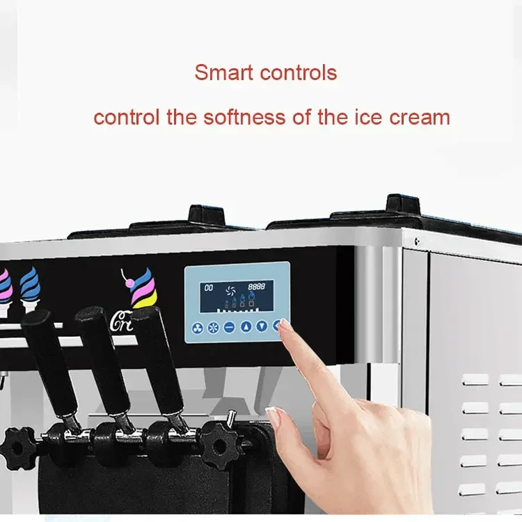 25L 3 Flavor Soft Ice Cream Maker Machine Commercial Soft Serve Ice Cream Machine